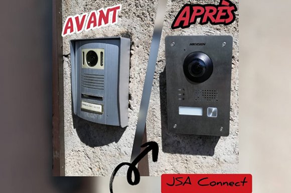 Remplacement d'un interphone audio par un portier vidéo à Roanne. JSA Connect